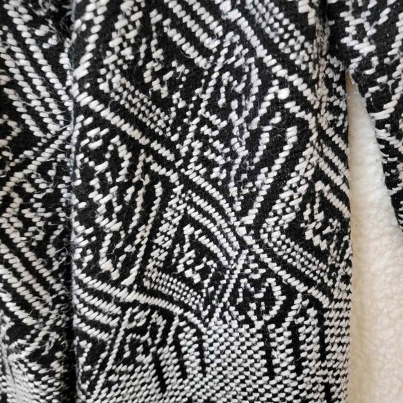 Rafaella Geometric Pattern Open Front Cardigan‎ Womens M Black and White - Picture 4 of 9